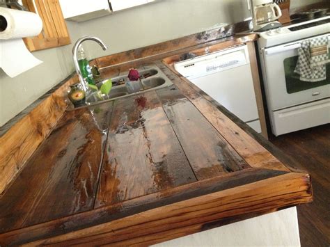 DIY countertops wood rustic | Wood countertops kitchen, Outdoor kitchen ...