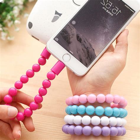 8 Pin USB Data Cable USB Cable Buddha Beads Bracelet Charging Cable ...