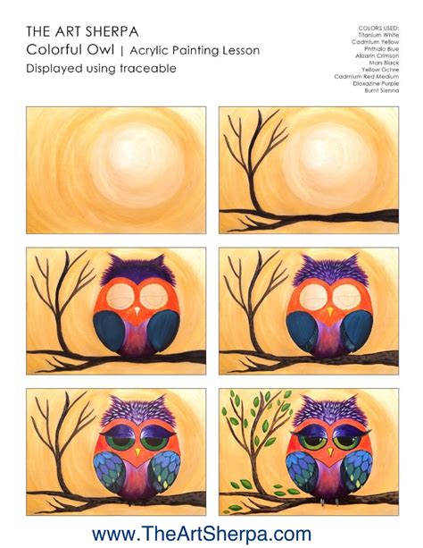 Colorful Owl | Acrylic Painting Lesson For Beginners | The Art Sherpa