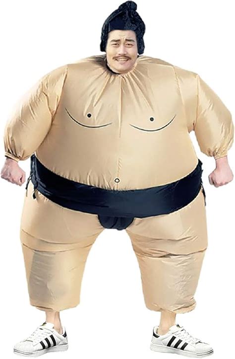 Inflatable Sumo Wrestling Fat Suit Blow Up Fancy Dress Funny Costume Halloween (Sumo for Adult ...