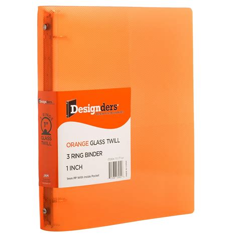 JAM Plastic 1 inch Binder, Orange 3 Ring Binder, Sold Individually - Walmart.com - Walmart.com