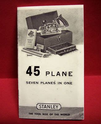 Stanley 45 Plane Instruction Manual & Cutter List | #140904854