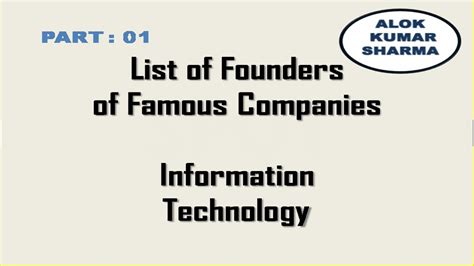 LIST OF FOUNDERS OF FAMOUS COMPANIES - YouTube