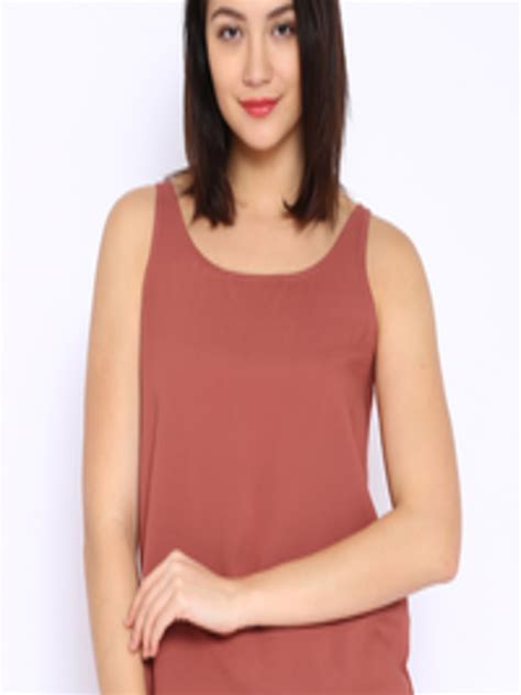 Buy ONLY Rust Orange Sleeveless Top - Tops for Women 1155939 | Myntra