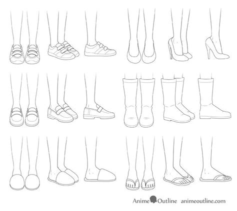 How to Draw Anime Shoes Step by Step - AnimeOutline | Desenhos de ...