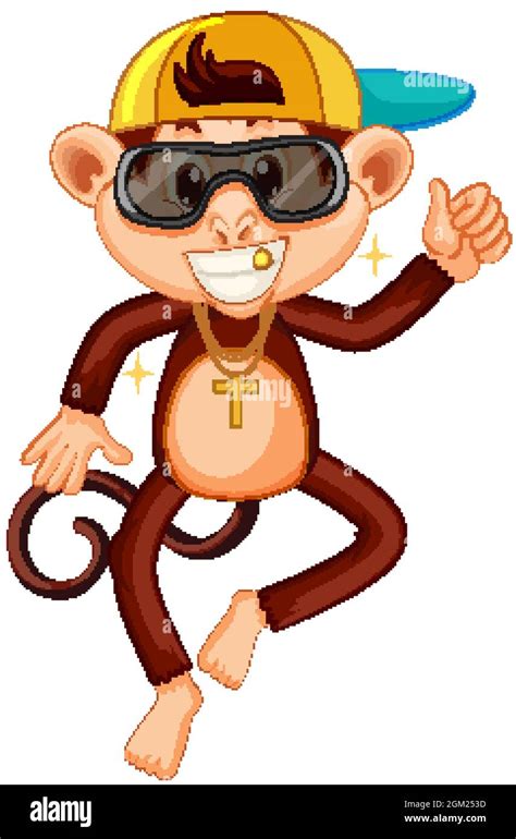 Swag monkey cartoon character illustration Stock Vector Image & Art - Alamy