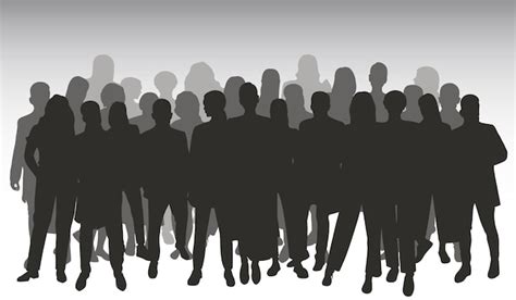 Premium Vector | Crowd silhouette outline group of people Youth business group Isolated vector