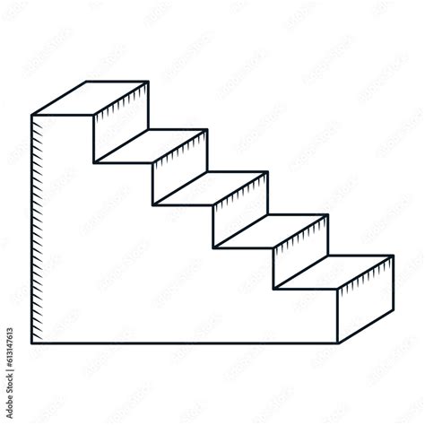 Outline sketch drawing of stairs. Concept of development, growth, success, progress and ...