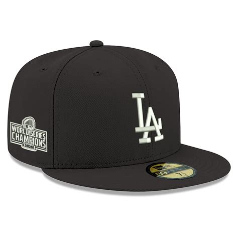 Los Angeles Dodgers New Era 2020 World Series Champions Side Patch 59FIFTY Fitted Hat - Black