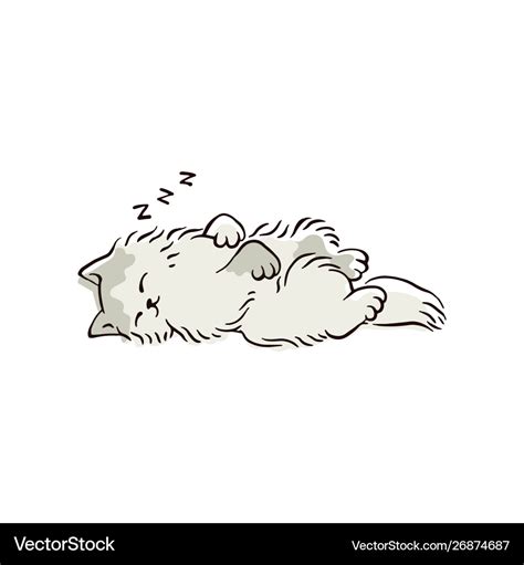 Cartoon cat sleeping in cute position Royalty Free Vector