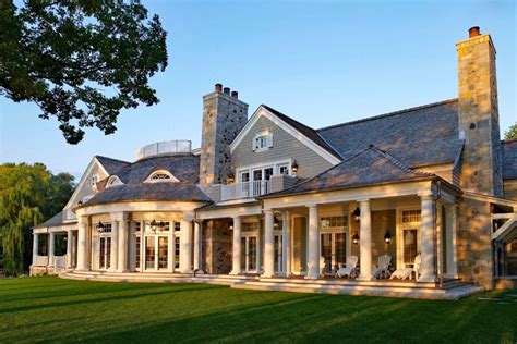 Shingle Style Summer Lake House with Classical Elements