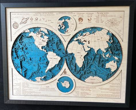 World 3d Wood Map — 3D WOOD MAPS - BELLA MAPS