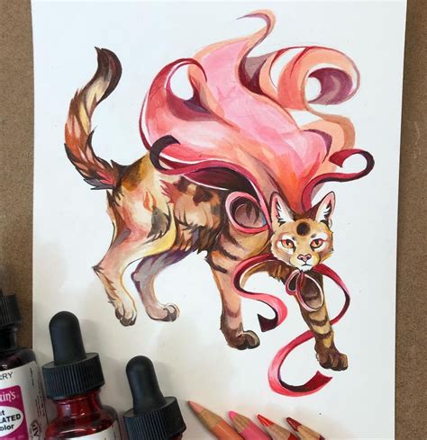 Bakeneko (2018) - Original Watercolor Illustration · Katy Lipscomb LLC ...