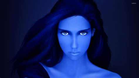 Beautiful blue girl with blue eyes wallpaper - Digital Art wallpapers - #51826