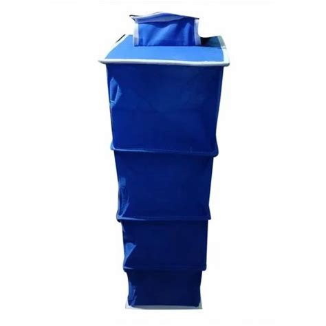 Foldable Blue Hanging Cloth Organizer, Rectangle, Size: 18x24x48 Inch at Rs 135/piece in Indore