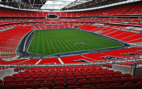 Download wallpapers Wembley Stadium, London, England, UK, English football stadium, red stands ...