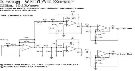 2 Way Active Crossover Circuit Diagram