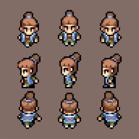 an image of pixel style avatars in different poses