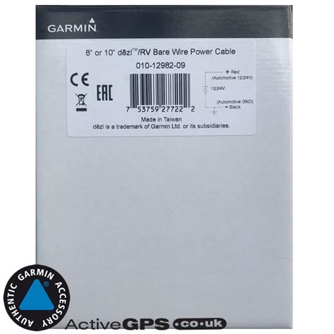 Garmin 8-inch and 10-inch Sat Nav Bare Wire Power Cable - 010-12982-09