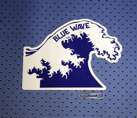 Blue Wave Bumper Sticker - Etsy