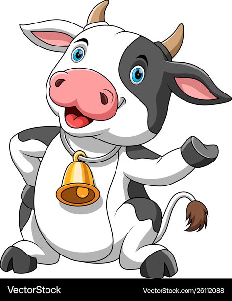 Happy cartoon cow Royalty Free Vector Image - VectorStock