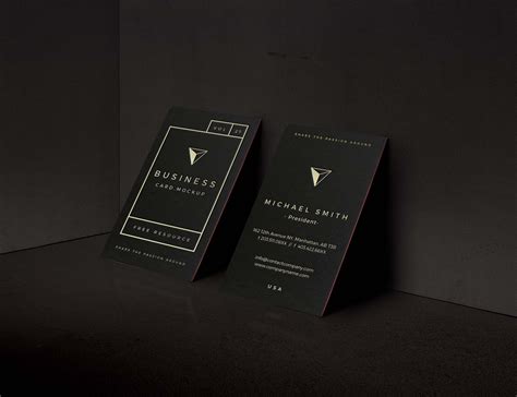 Free Vertical Business Card Mockup (PSD)