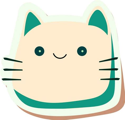 Isolated Cat Emoji Face In Sticker Style. 25055826 Vector Art at Vecteezy