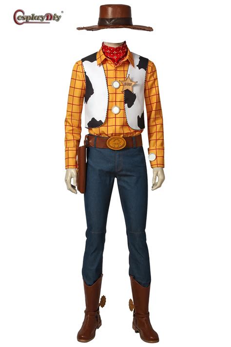 Cosplaydiy Toy Story Cowboy Sheriff Woody Outfit Costume With Stetson Hat For Adult Men Cosplay ...