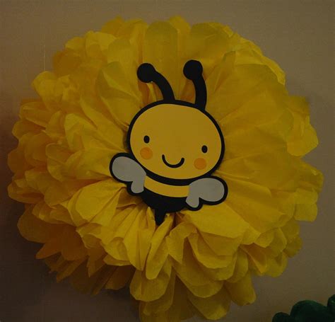 Tissue pom pom Bumble Bee Party Poms Birthday by DecoPOMS