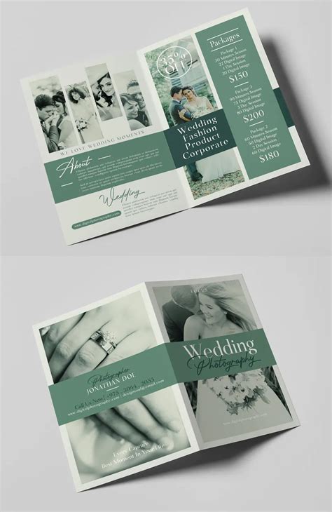 Wedding Photography Bifold Brochure Template PSD in 2021 | Brochure ...