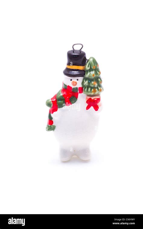 Isolated Porcelain Christmas Figurine: Frosty the Snowman Stock Photo - Alamy