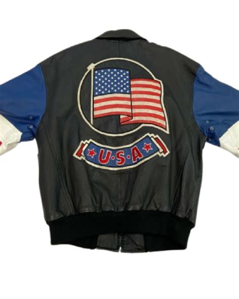 USA Flag Leather Jacket - Forces Jackets