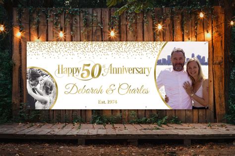 50th Wedding Anniversary Banner With Photos Wedding - Etsy