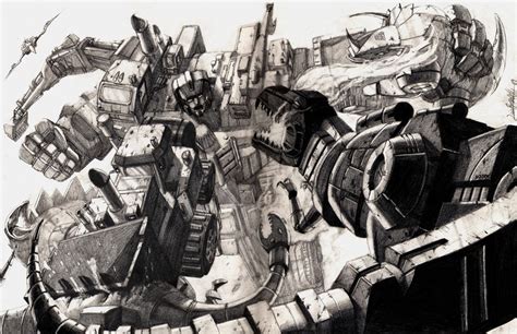 Devastator vs Dinobots by LivioRamondelli on DeviantArt