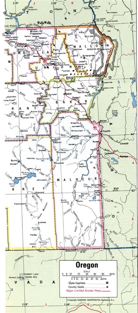 Oregon map with counties. Free printable map of Oregon counties and cities