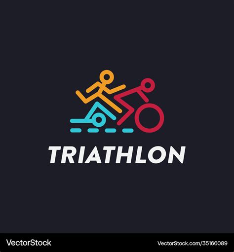 Minilmalist triathlon endurance multisport logo Vector Image