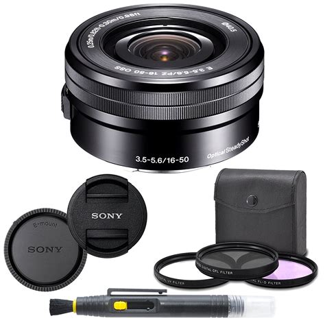 Sony SELP1650 16-50mm Power Zoom Lens (Black) + 8PC Kit Includes 3 ...