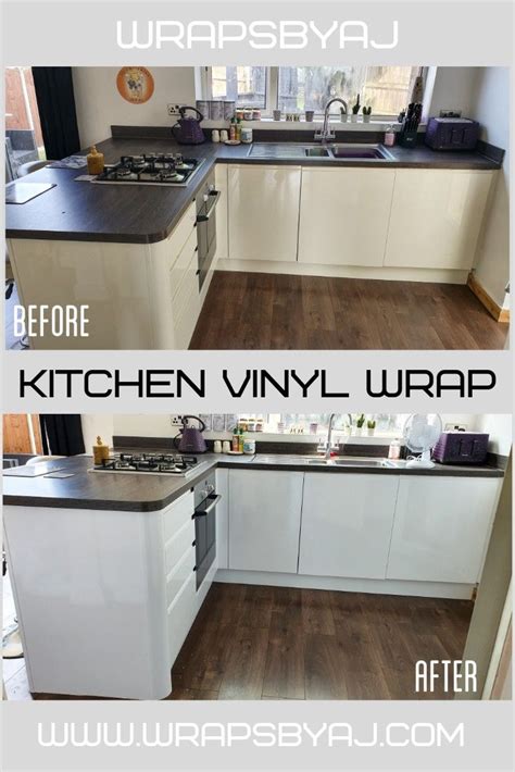 Before And After Vinyl Wrap Kitchen Makeover - KICTNE