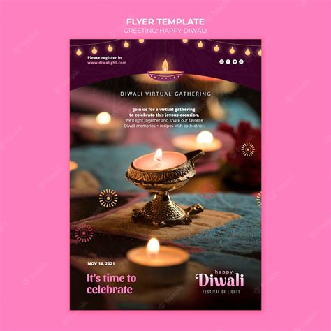 Free PSD | Diwali celebration flyer template