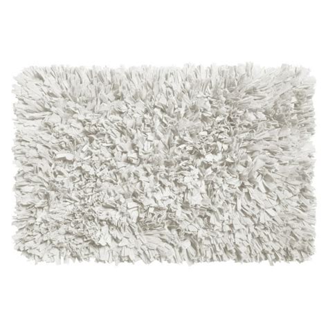 Soft Paper Shag Cotton Poly Blend Bathroom Rug, White - Walmart.com ...