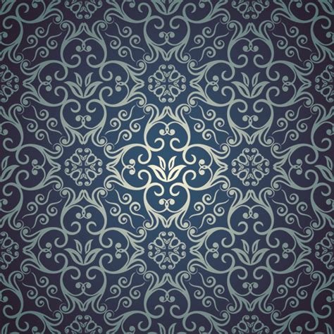 Blue floral seamless pattern design vector Free vector in Encapsulated PostScript eps ( .eps ...