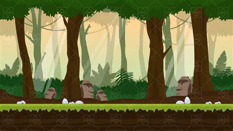 2D JUNGLE, FOREST - Cartoony Parallax Nature Background | GameDev Market