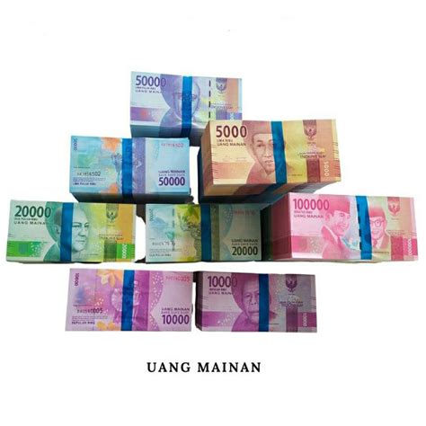 Jual (100 lembar) Uang mainan bahan kerajinan / uang mainan mirip asli / duit mainan / uang ...