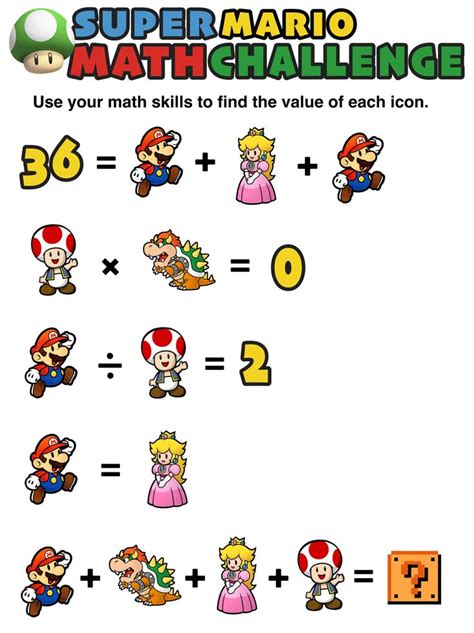 ️Super Mario Math Worksheets Free Download| Gmbar.co