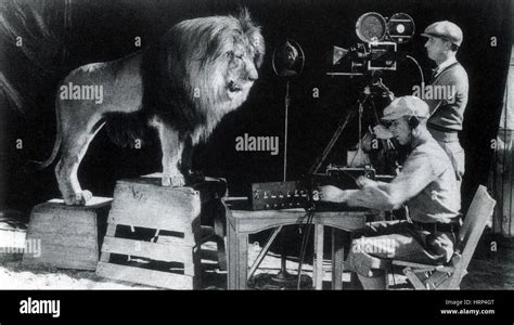 Recording MGM Lion Roar, 1928 Stock Photo - Alamy