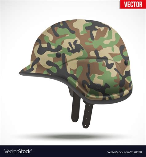 Military modern camouflage helmet side view Vector Image