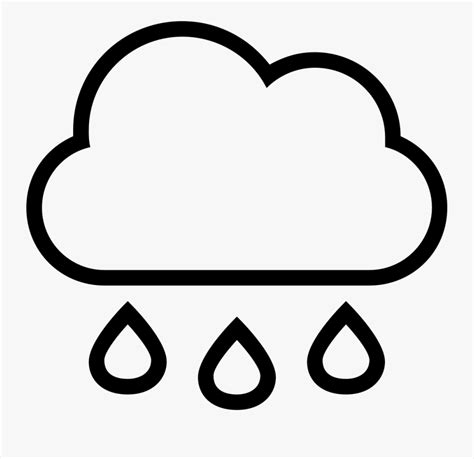 Transparent Stroke Clipart - Simple Rain Cloud Drawing , Free Transparent Clipart - ClipartKey