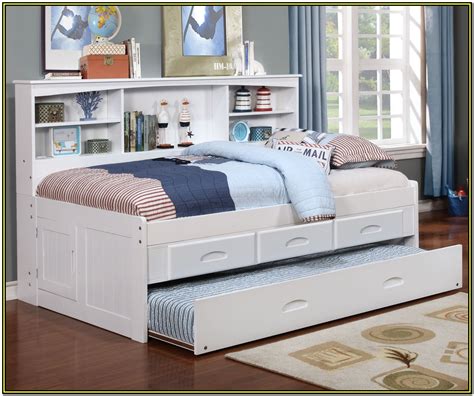 Trundle Bed With Drawers White - Bedroom : Home Decorating Ideas # ...