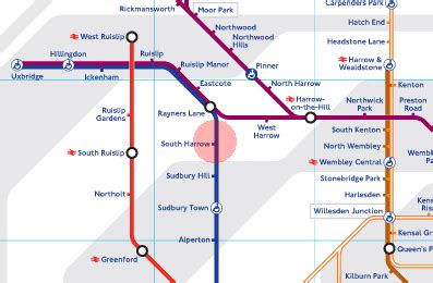 South Harrow station map - London Underground Tube