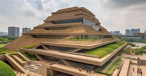 midjourney reinvents ancient ziggurat as modern cultural landmark